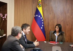 Delcy Rodr&iacute;guez se re&uacute;ne con Repsol y Maurel & Prom tras la aprobaci&oacute;n de la ley de hidrocarburos