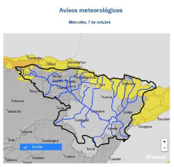 La CHE advierte de posibles crecidas s&uacute;bitas en cauces menores y barrancos por la previsi&oacute;n de precipitaciones intensas