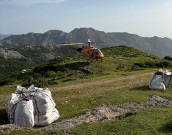 La Fundaci&oacute;n para la Conservaci&oacute;n del Quebrantahuesos refuerza el apoyo a la ganader&iacute;a extensiva con el helitransporte de 3,5 toneladas de pienso para mastines en Picos de Europa