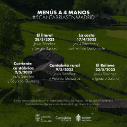 Seis chefs c&aacute;ntabros con Estrella Michel&iacute;n ofrecer&aacute;n en Madrid cinco men&uacute;s &uacute;nicos basados en territorios regionales