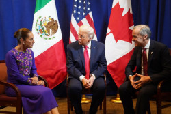 Sheinbaum acuerda "seguir trabajando" en temas comerciales con EEUU y Canad&aacute; en su primer cara a cara con Trump
